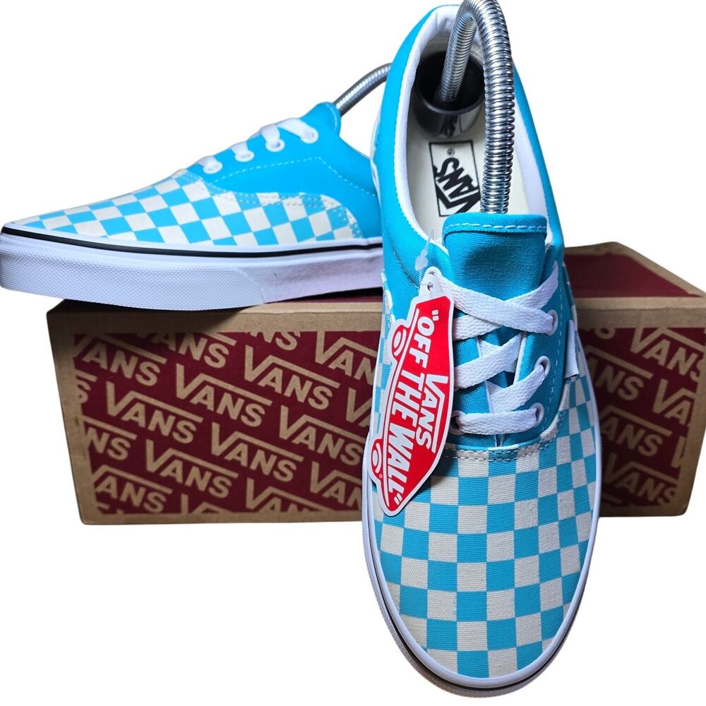 Brand New Vintage Vans Blue Checkerboard with Box Youth/Mens 6.5, Womens Size 8 - Picture 2 of 7